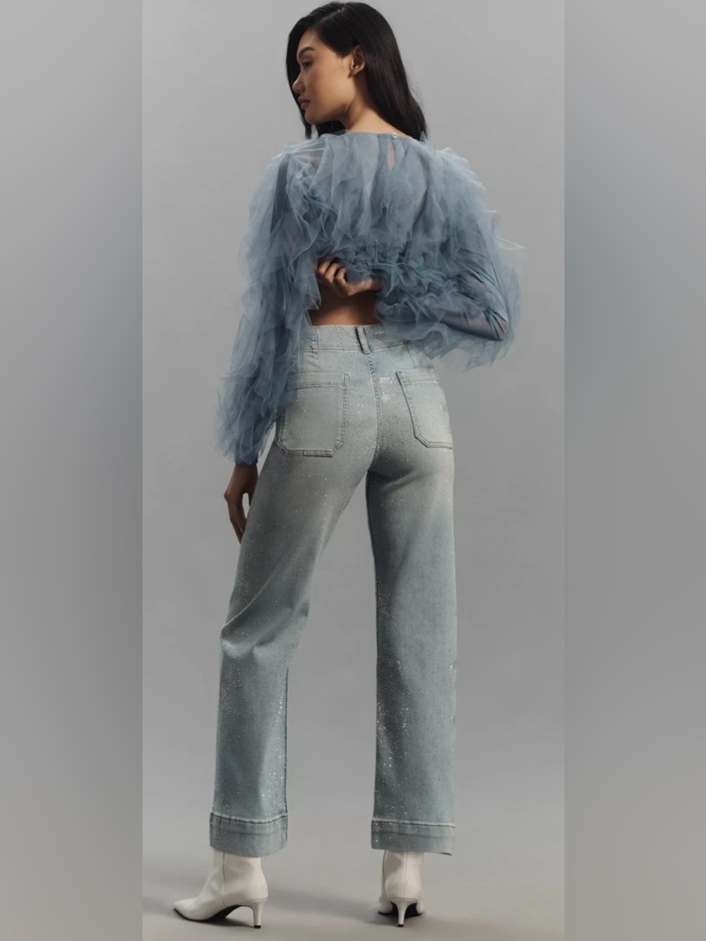 The Colette Rhinestone Full Length Wide Leg - Picture 4 of 8